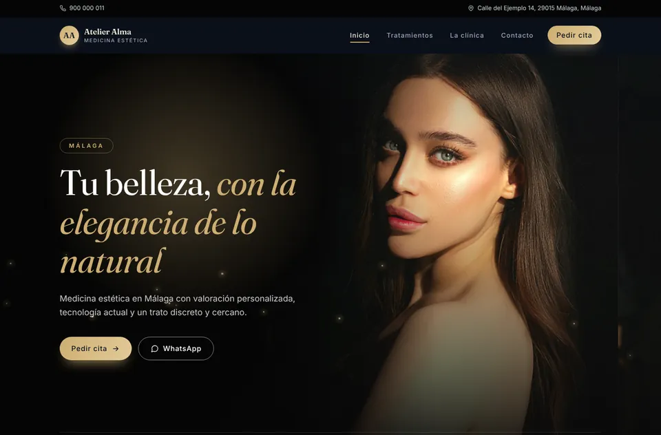 Web de demostración de un centro de estética