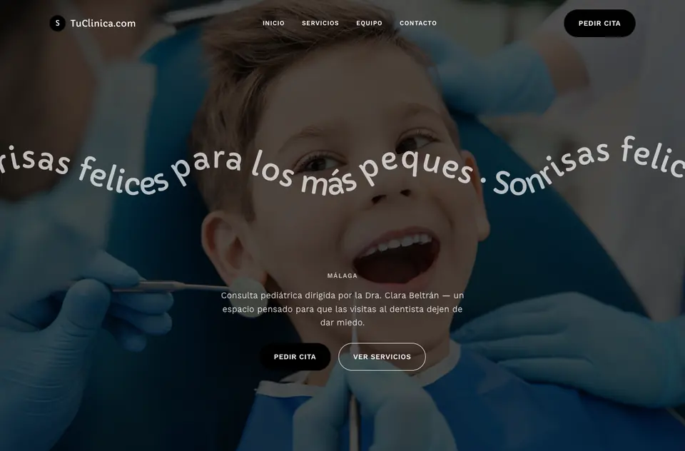 Web de demostración de una clínica dental infantil