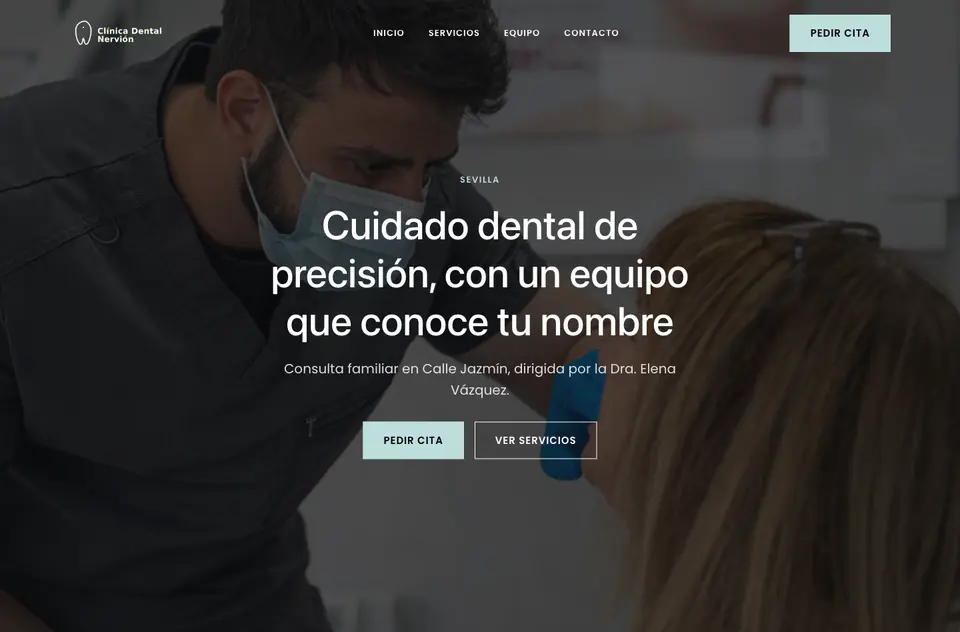 Web de demostración de una clínica dental familiar