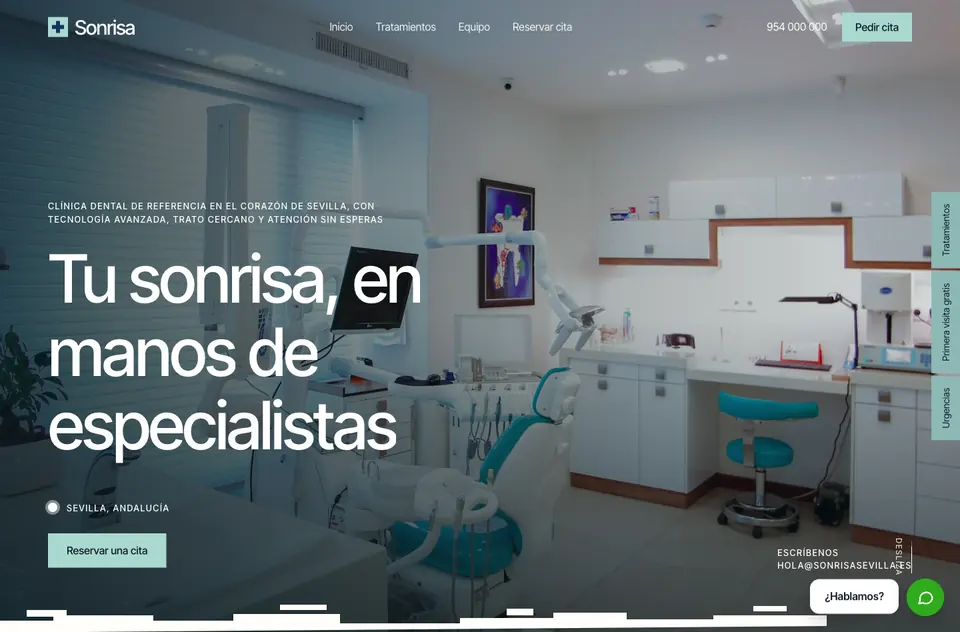 Web de demostración de una clínica dental en Sevilla