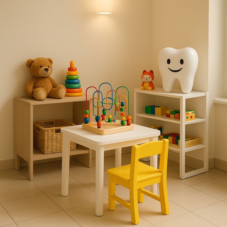 Sala infantil luminosa con juguetes